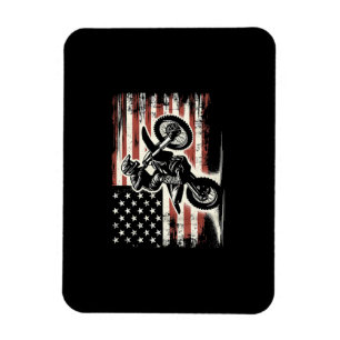 Dirt Bike American Flag Motocross Biker Vintag USA Magnet