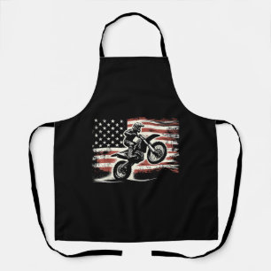 Dirt Bike American Flag Motocross Biker Vintag USA Schürze