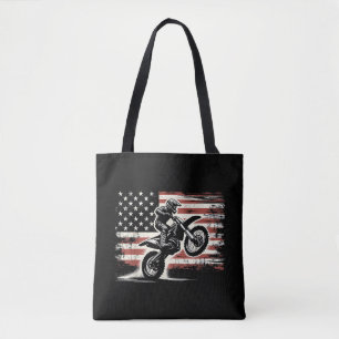 Dirt Bike American Flag Motocross Biker Vintag USA Tasche