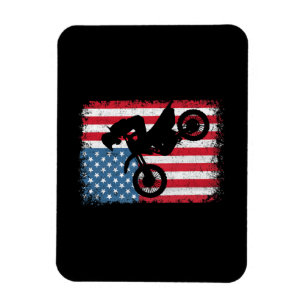 Dirt Bike Amerikanische Flagge Motocross Biker Män Magnet