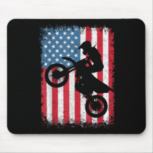 Dirt Bike Amerikanische Flagge Motocross Biker Män Mousepad