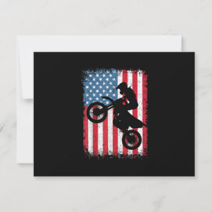 Dirt Bike Amerikanische Flagge Motocross Biker Män RSVP Karte