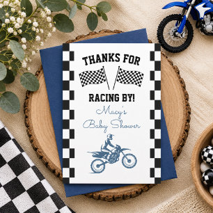 Dirt Bike Baby Shower Dankeskarte