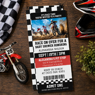 Dirt Bike Baby Shower Ticket Party Einladung