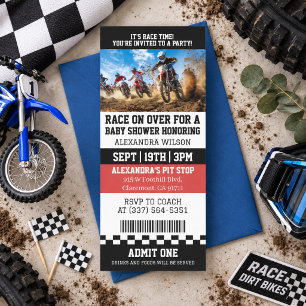 Dirt Bike Baby Shower Ticket Party Einladung
