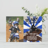 Dirt Bike Birthday Einladung (Stehend Vorderseite)