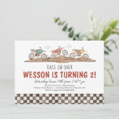 Dirt Bike Birthday Einladung (Stehend Vorderseite)
