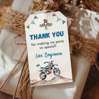 Dirt Bike Birthday Party Thank You Geschenkanhänger