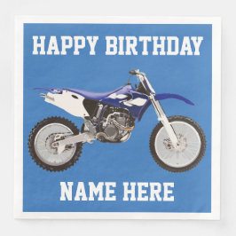 Dirt Bike Blue Birthday Sport Napkins Serviette