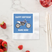 Dirt Bike Blue Birthday Sport Paper Teller Serviette (Beispiel)