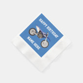 Dirt Bike Blue Birthday Sport Paper Teller Serviette (Ecke)