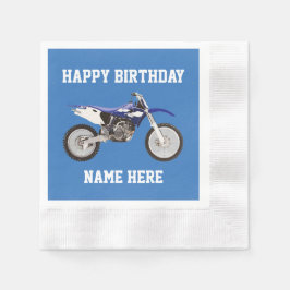 Dirt Bike Blue Birthday Sport Paper Teller Serviette