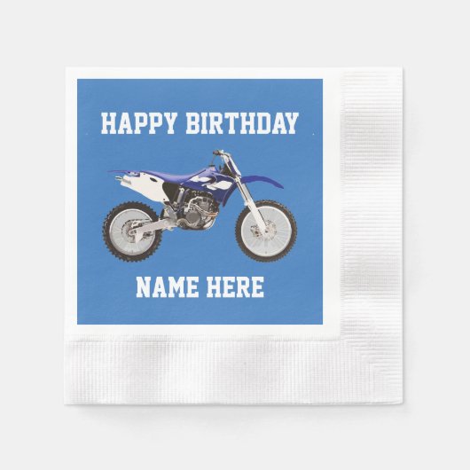 Dirt Bike Blue Birthday Sport Paper Teller Serviette (Vorderseite)