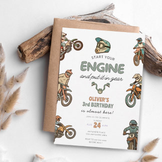 Dirt bike boy 3rd birthday einladung