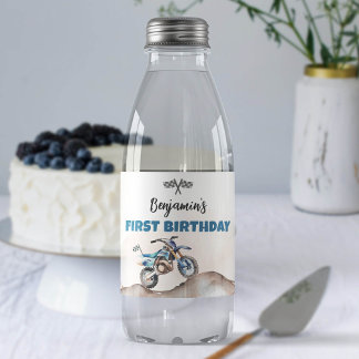 Dirt Bike Boy Birthday Party Water Bottle Labels Wasserflaschenetikett