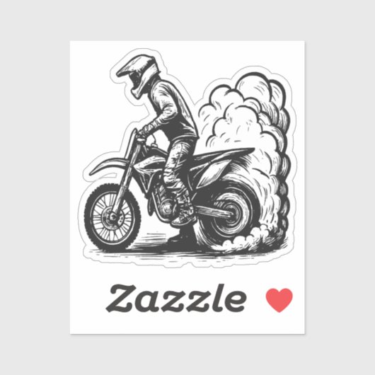 Dirt Bike Burnout  Aufkleber (Blatt)