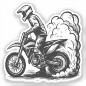 Dirt Bike Burnout  Aufkleber (Vorderseite)