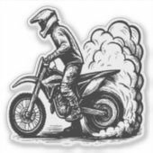 Dirt Bike Burnout Aufkleber (Vorderseite)