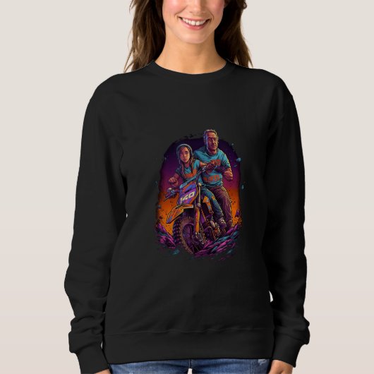 Dirt Bike Dad Father Daughter Motorcycle Riding Mo Sweatshirt (Vorderseite)