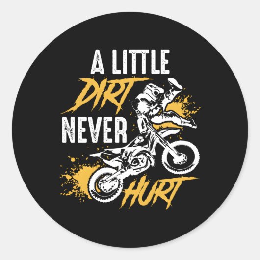 Dirt Bike Dirt Hurt Motocross Runder Aufkleber (Vorderseite)