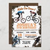 Dirt Bike Einladung Geburtstag. Fahrradeinladung (Vorne/Hinten)