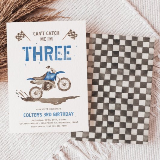 Dirt Bike Einladung zum dritten Geburtstag
