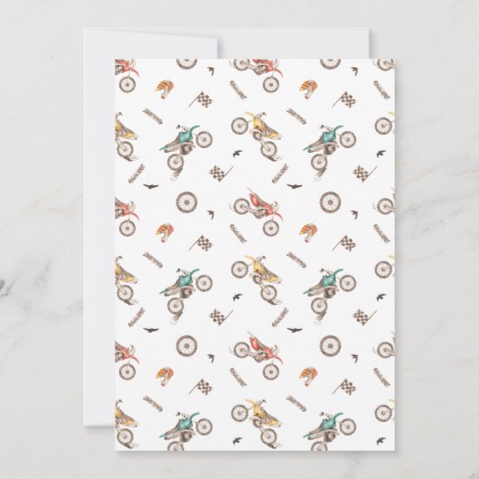 Dirt Bike Einladung zum Geburtstag (Rückseite)