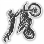 Dirt Bike Fahrer Aufkleber (Vorderseite)
