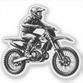 Dirt Bike Fahrer  Aufkleber (Vorderseite)