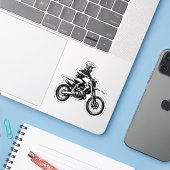 Dirt Bike Fahrer  Aufkleber (Laptop mit iPhone)