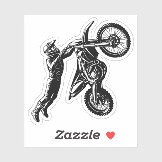 Dirt Bike Fahrer Aufkleber (Blatt)