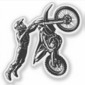 Dirt Bike Fahrer Aufkleber (Vorderseite)