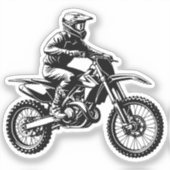 Dirt Bike Fahrer Aufkleber (Vorderseite)