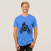 Dirt Bike Fahrer Tri-Blend Shirt (Vorderseite voll)
