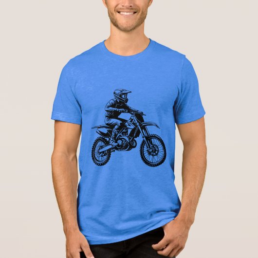 Dirt Bike Fahrer Tri-Blend Shirt (Vorderseite)