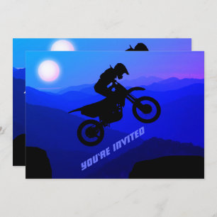 Dirt Bike Full Moon Night Ride Motocross Geburtsta Einladung
