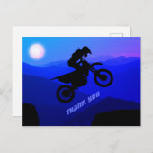 Dirt Bike Full Moon Night Ride Motocross Vielen Da Postkarte (Vorne/Hinten)