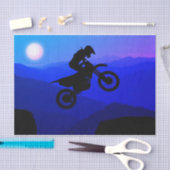 Dirt Bike Full Moon Night Rive Motocross Seidenpapier (Handwerk)
