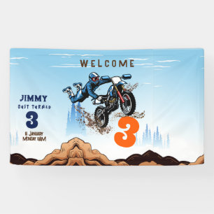 Dirt Bike Geburtstagsfeier für Kinder mit Stuntsho Banner