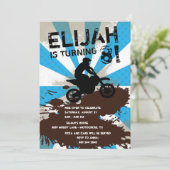 Dirt Bike Geburtstagsparty Einladung (Stehend Vorderseite)