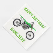 Dirt Bike Green Geburtstag Sport Napkins Serviette (Ecke)