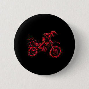 Dirt Bike Herz Biker Jungen Damen Herren Valentins Button