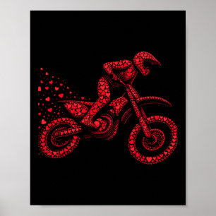 Dirt Bike Herz Biker Jungen Damen Herren Valentins Poster