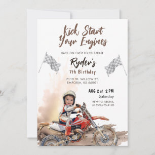 Dirt Bike jedes Alter Geburtstag Foto Einladung