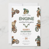 Dirt-Bike-Junge 5. Geburtstag Einladung (Vorderseite)