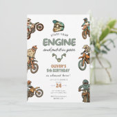 Dirt-Bike-Junge 5. Geburtstag Einladung (Stehend Vorderseite)