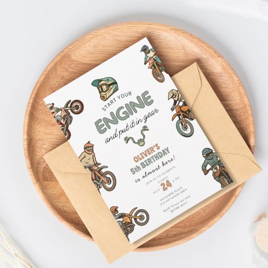 Dirt-Bike-Junge 5. Geburtstag Einladung