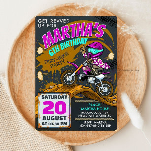 Dirt Bike Mädchen Motocross Geburtstag - Matschige Einladung
