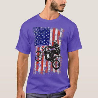 Dirt Bike Motocross Biker American Flag USA 4. T-Shirt