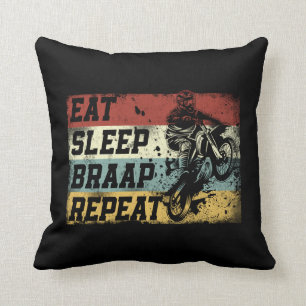 Dirt Bike Motocross Eat Sleep Braap Repeat Vintage Kissen